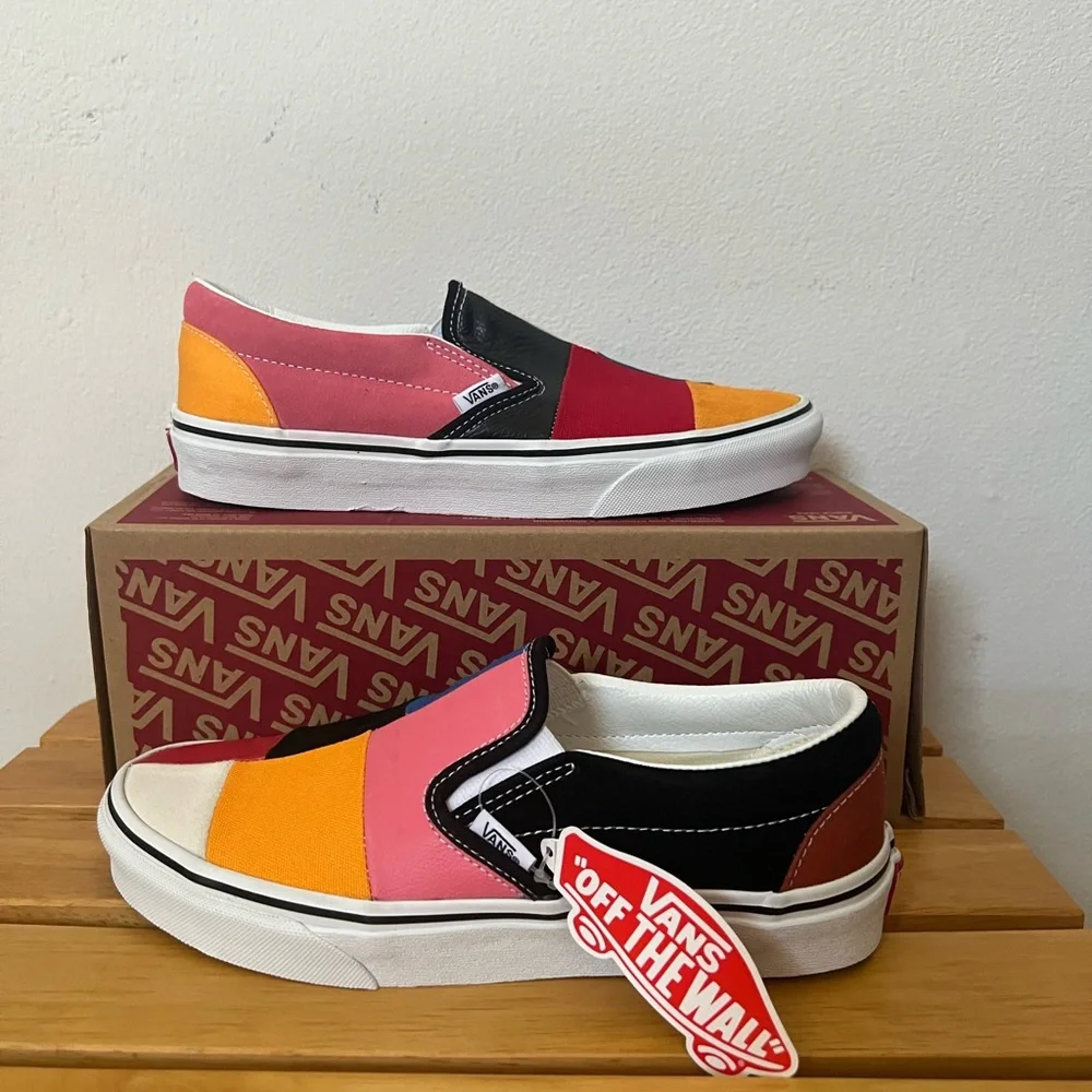 SOLD~VANS Unisex Leather & Suede Patchwork Slip On - Picture 7 of 15